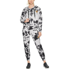 Minnesota Vikings DKNY Sport Women's Dakota Oversized Tie-Dye Half-Zip Hoodie - White/Black Hoodies