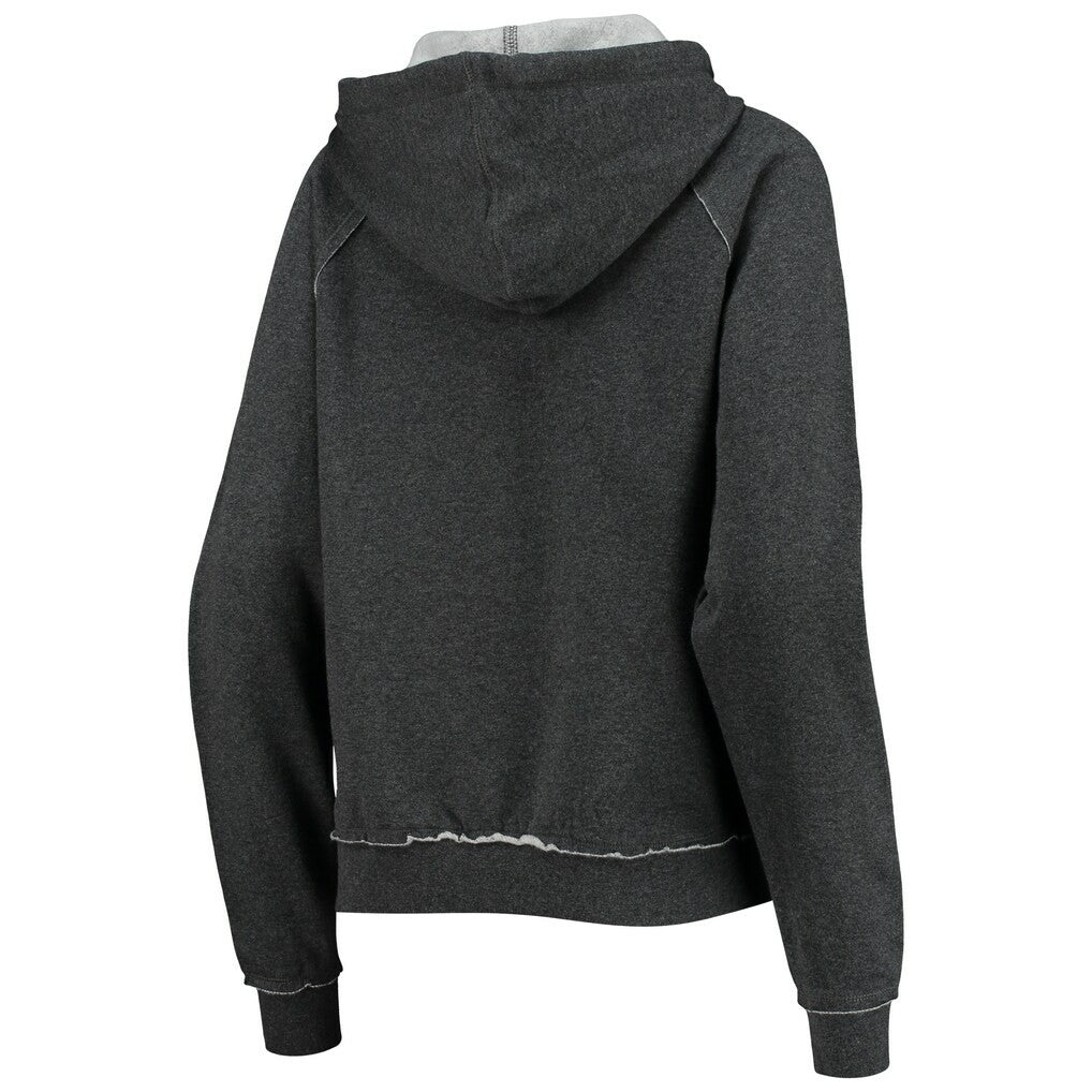 New Orleans Saints New Era Women's Script Fleece Raglan Pullover Hoodie - Charcoal Hoodies