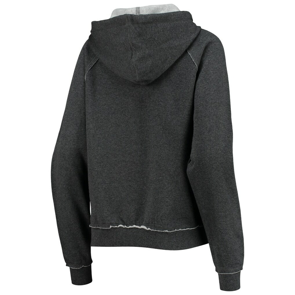 New Orleans Saints New Era Women's Script Fleece Raglan Pullover Hoodie - Charcoal Hoodies