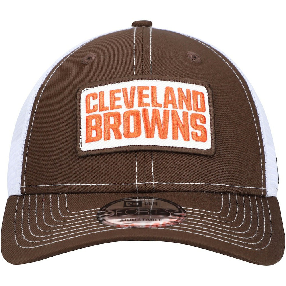 Cleveland Browns New Era 9FORTY Trucker Snapback Hat - Brown Hats