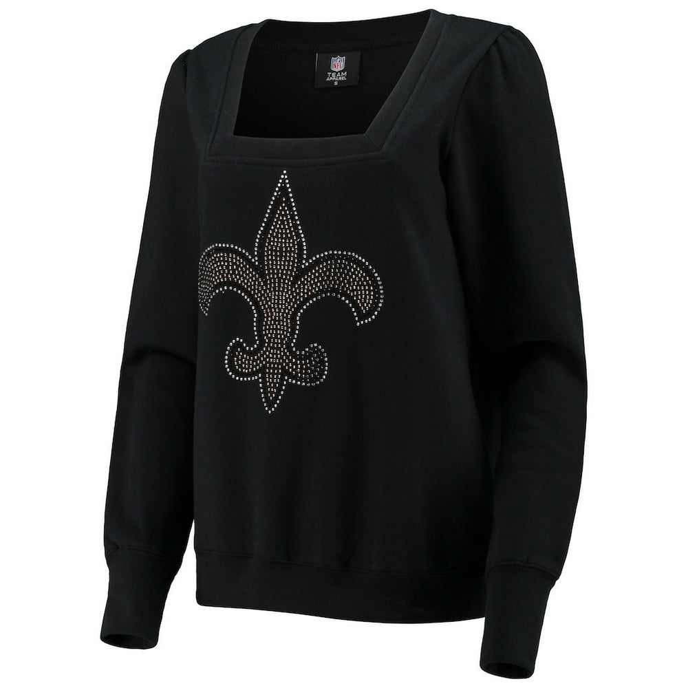 New Orleans Saints Cuce Women's Winners Square Neck Pullover Sweatshirt - Black Pullover