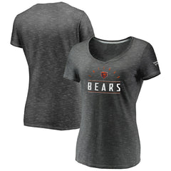 Chicago Bears Women's League Leader Space Dye V-Neck T-Shirt - Charcoal T-shirts