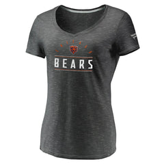 Chicago Bears Women's League Leader Space Dye V-Neck T-Shirt - Charcoal T-shirts