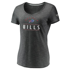 Buffalo Bills Women's League Leader Space Dye V-Neck T-Shirt - Charcoal T-shirts