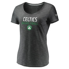 Boston Celtics Women's Double-Fade Space-Dye V-Neck T-Shirt Charcoal - Fanatics