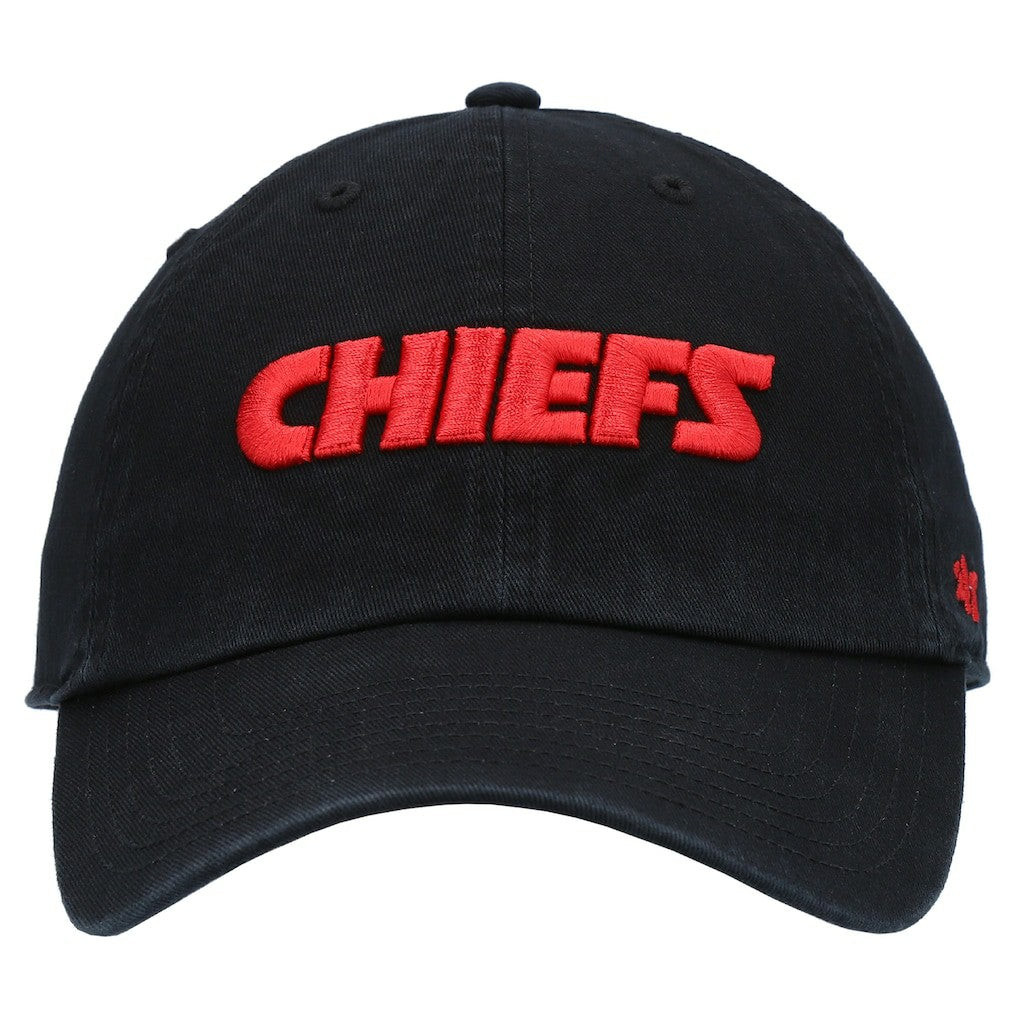 Kansas City Chiefs '47 Clean Up Script Adjustable Hat - Black Hats