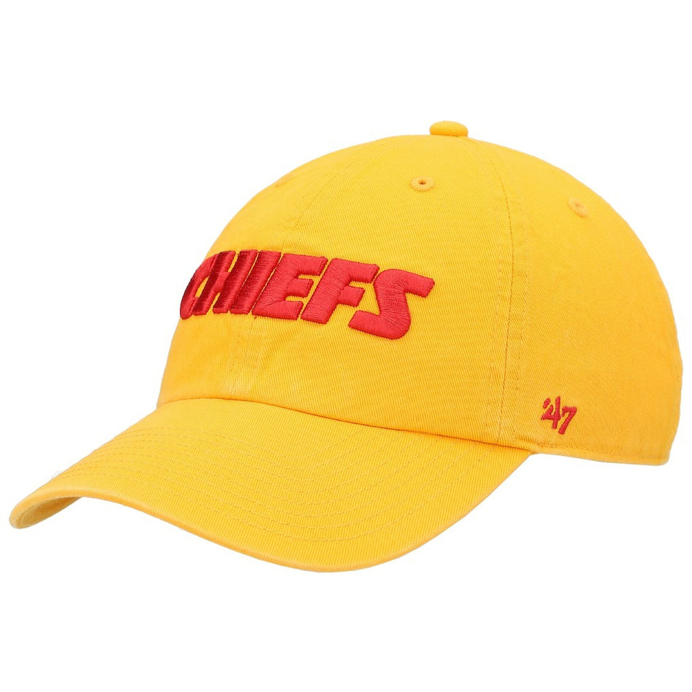 Kansas City Chiefs '47 Clean Up Script Adjustable Hat - Gold Hats
