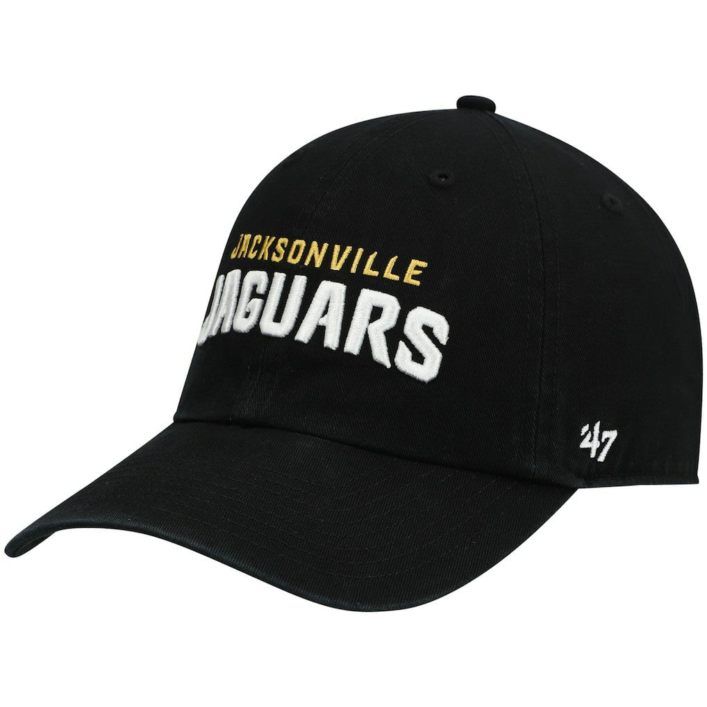 Jacksonville Jaguars '47 Clean Up Script Adjustable Hat - Black Hats