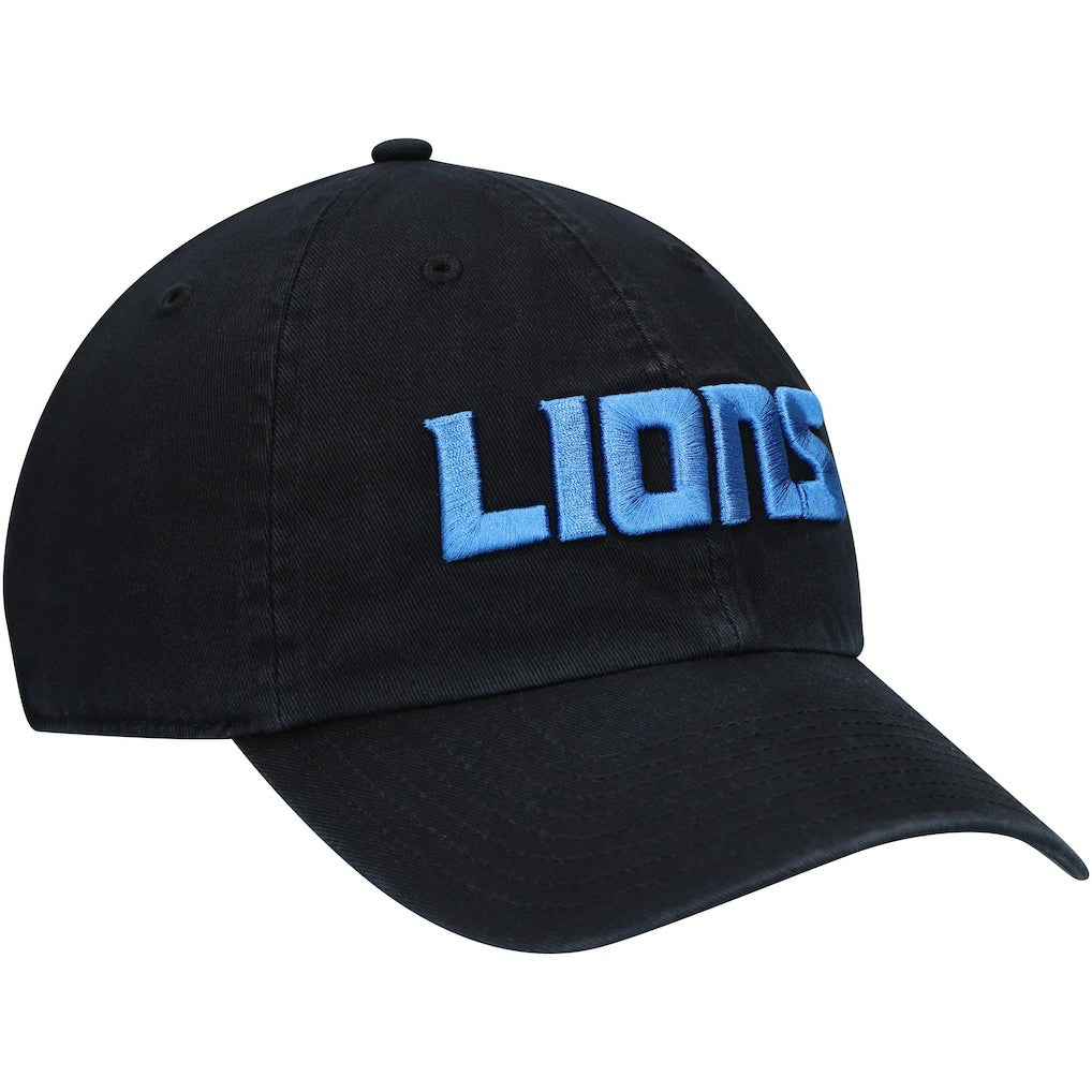 Detroit Lions '47 Clean Up Script Adjustable Hat - Black Hats