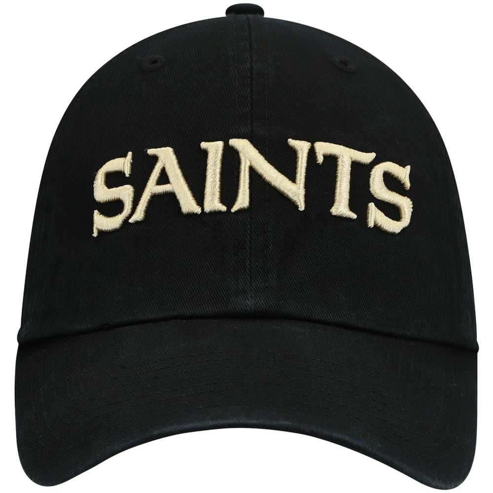 New Orleans Saints '47 Clean Up Script Adjustable Hat - Black Hats