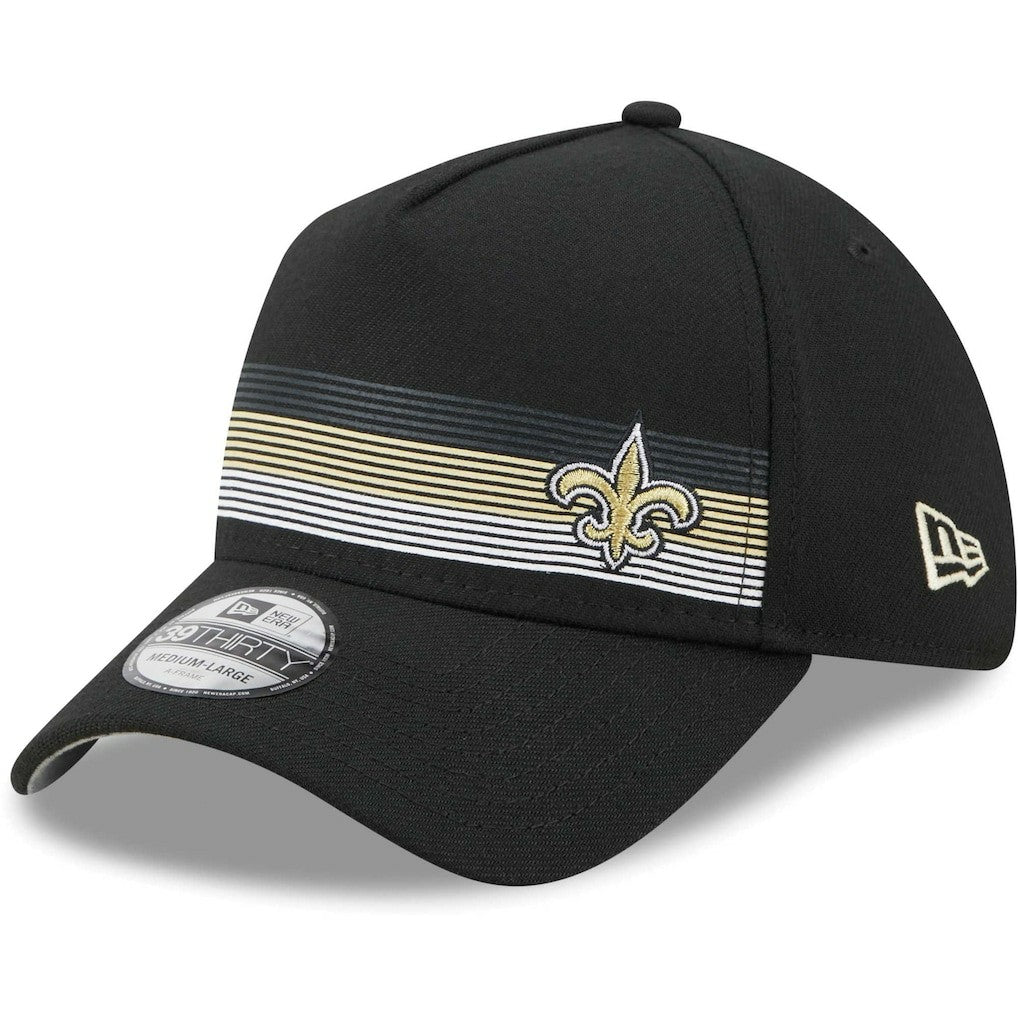 New Orleans Saints New Era Flawless Stripe 39THIRTY Flex Hat - Black Hats