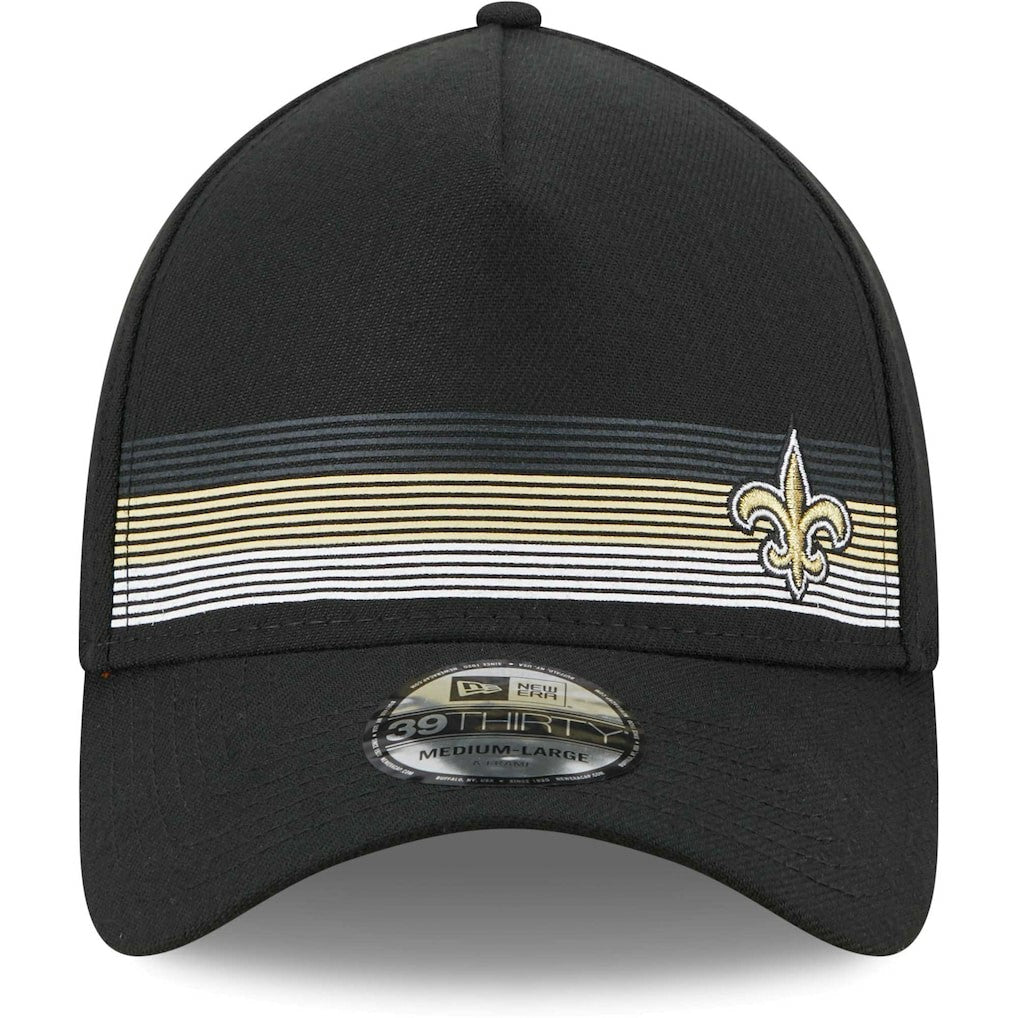 New Orleans Saints New Era Flawless Stripe 39THIRTY Flex Hat - Black Hats