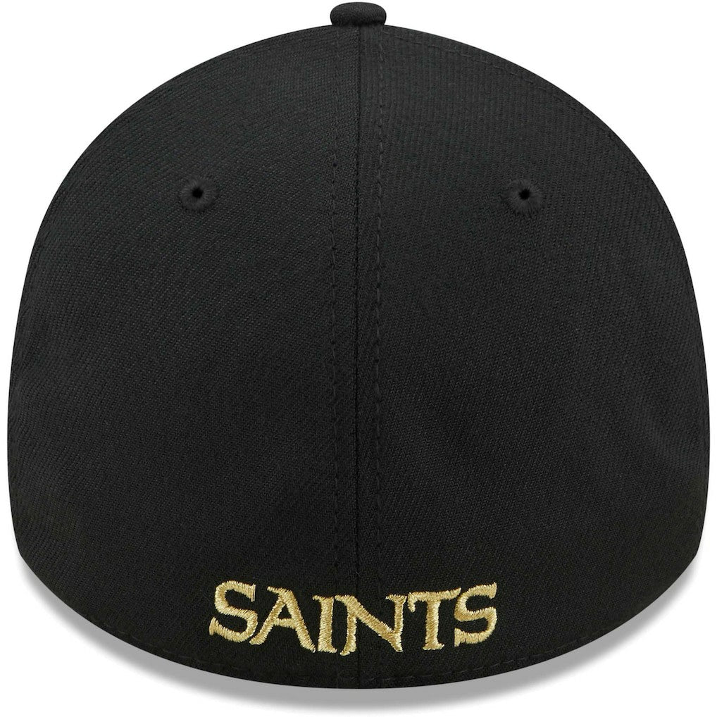 New Orleans Saints New Era Flawless Stripe 39THIRTY Flex Hat - Black Hats