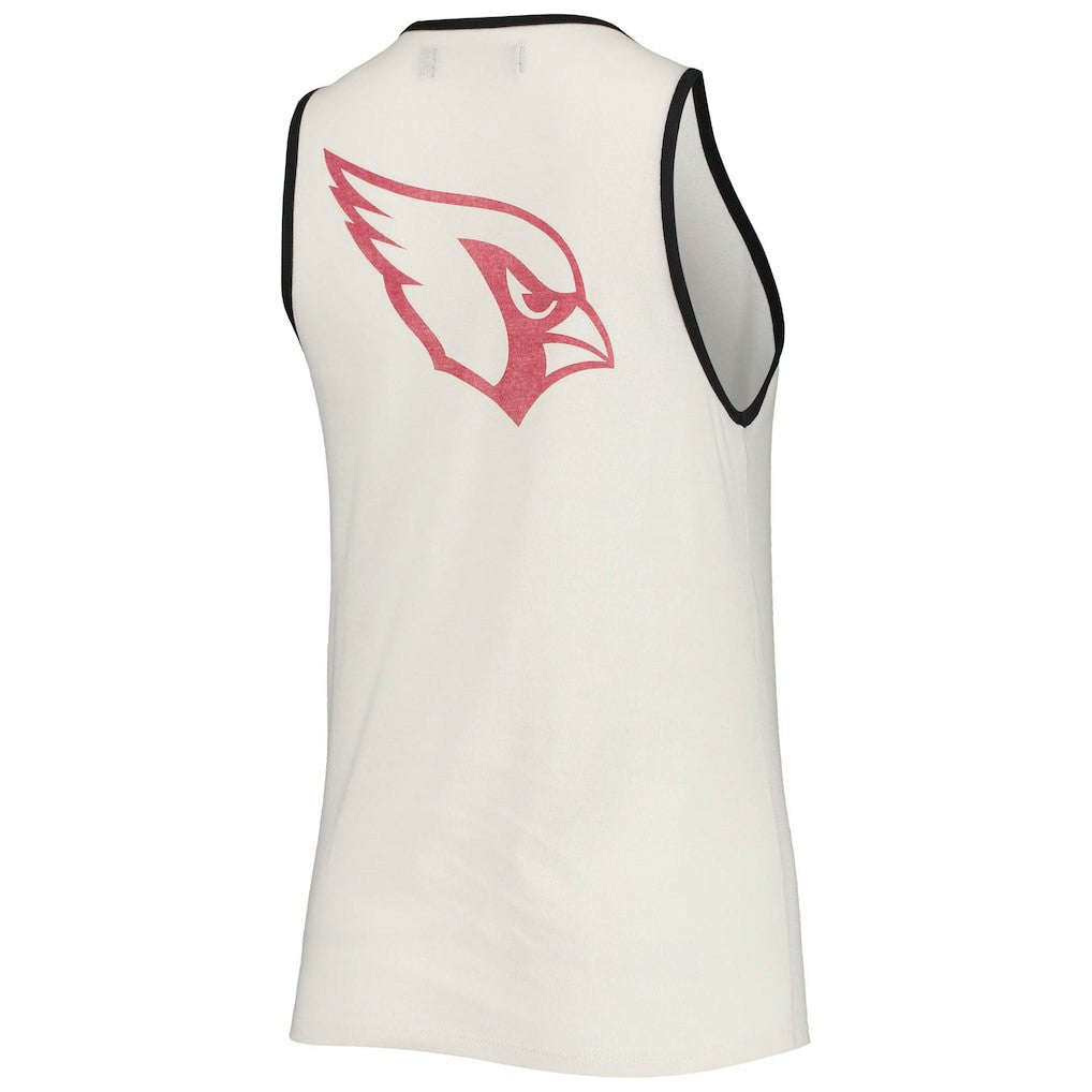 Arizona Cardinals Junk Food Women's Throwback Pop Binding Scoop Neck Tank Top - White/Black Tops
