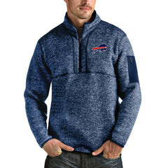 Buffalo Bills Antigua Fortune Quarter-Zip Pullover Jacket - Heathered Navy Pullover