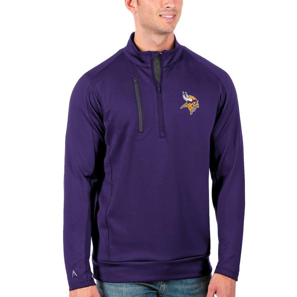 Minnesota Vikings Antigua Generation Quarter-Zip Pullover Jacket - Purple/Charcoal Pullover
