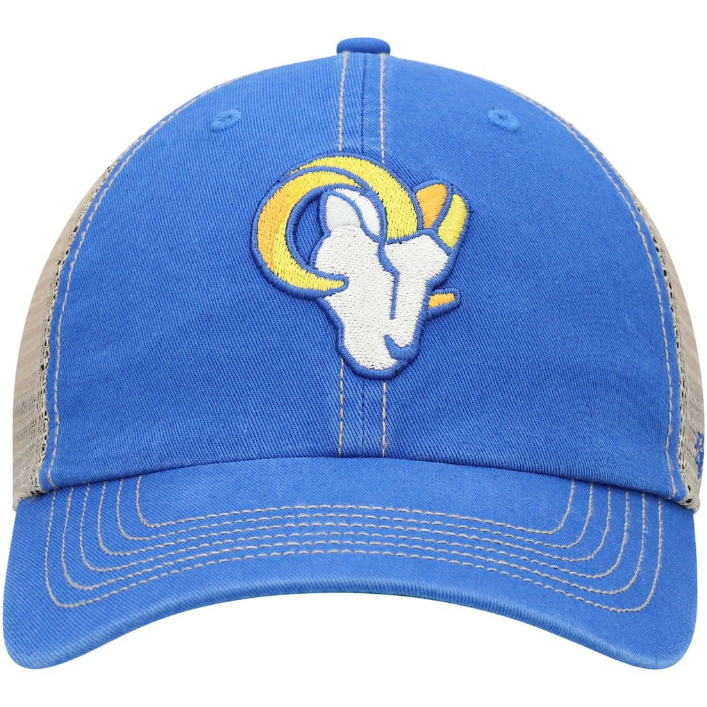 Los Angeles Rams '47 Head Trawler Trucker Clean Up Snapback Hat - Royal/Natural Hats