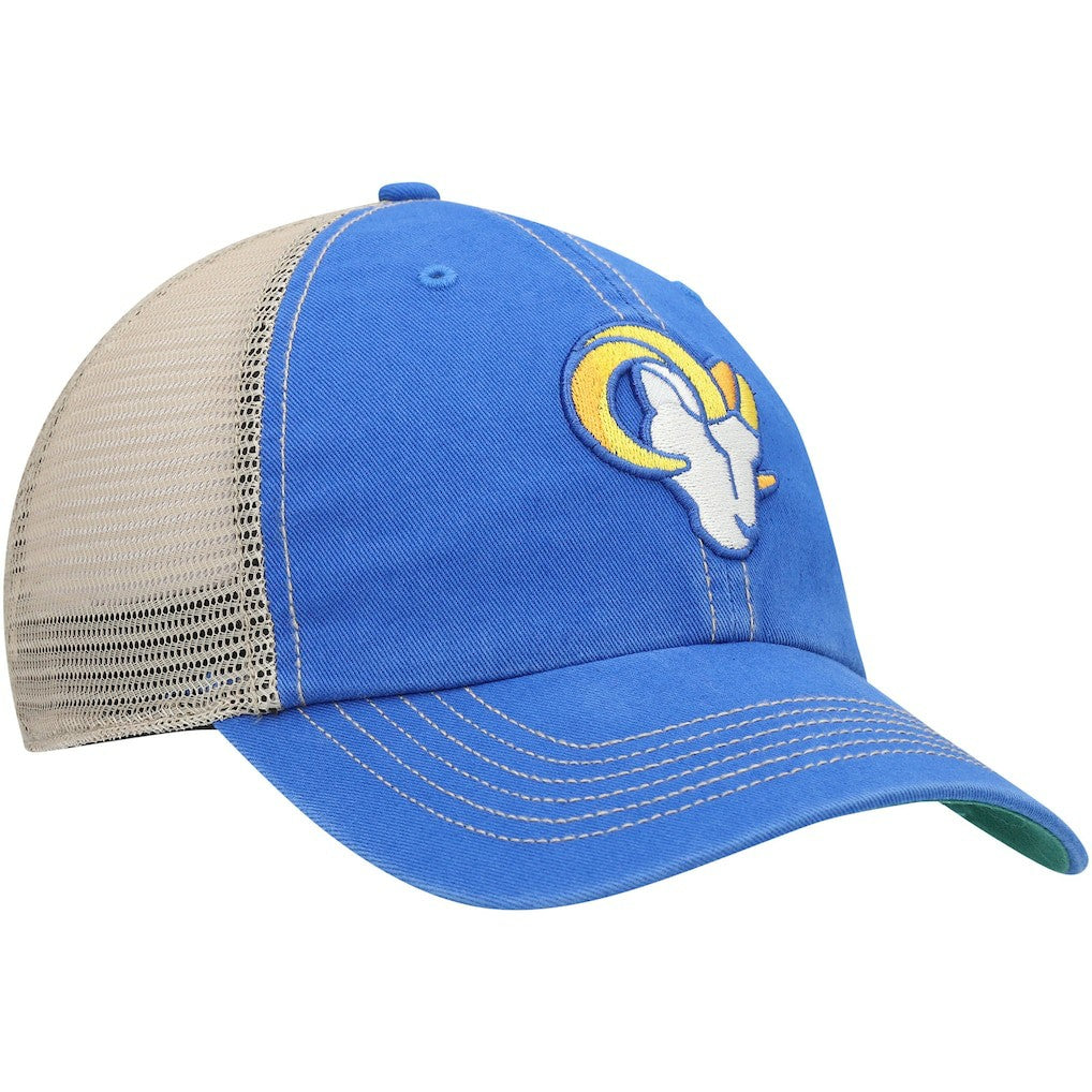Los Angeles Rams '47 Head Trawler Trucker Clean Up Snapback Hat - Royal/Natural Hats