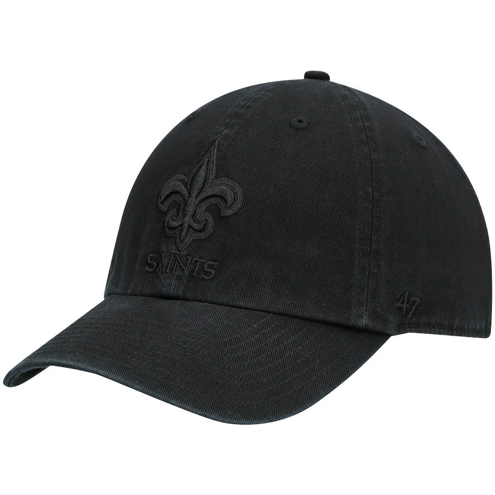 New Orleans Saints '47 Team Tonal Clean Up Adjustable Hat - Black Hats