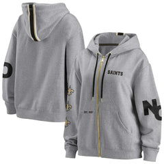 New Orleans Saints WEAR by Erin Andrews Women's Full-Zip Hoodie - Gray Hoodies