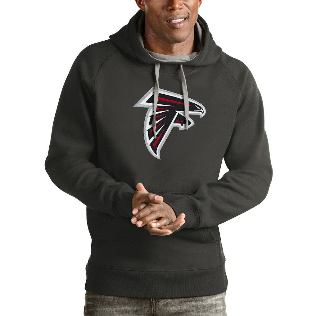 Atlanta Falcons Antigua Victory Pullover Hoodie - Charcoal Hoodies
