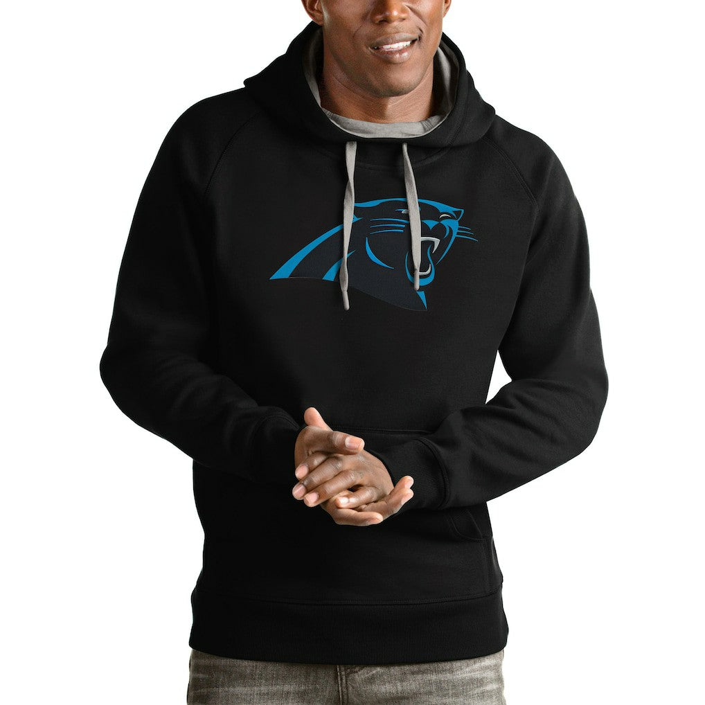 Carolina Panthers Antigua Victory Pullover Hoodie - Black Hoodies