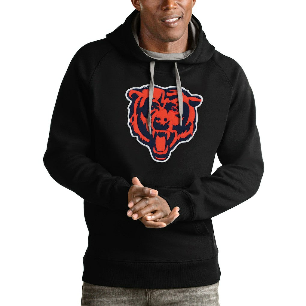 Chicago Bears Antigua Victory Pullover Hoodie - Black Hoodies