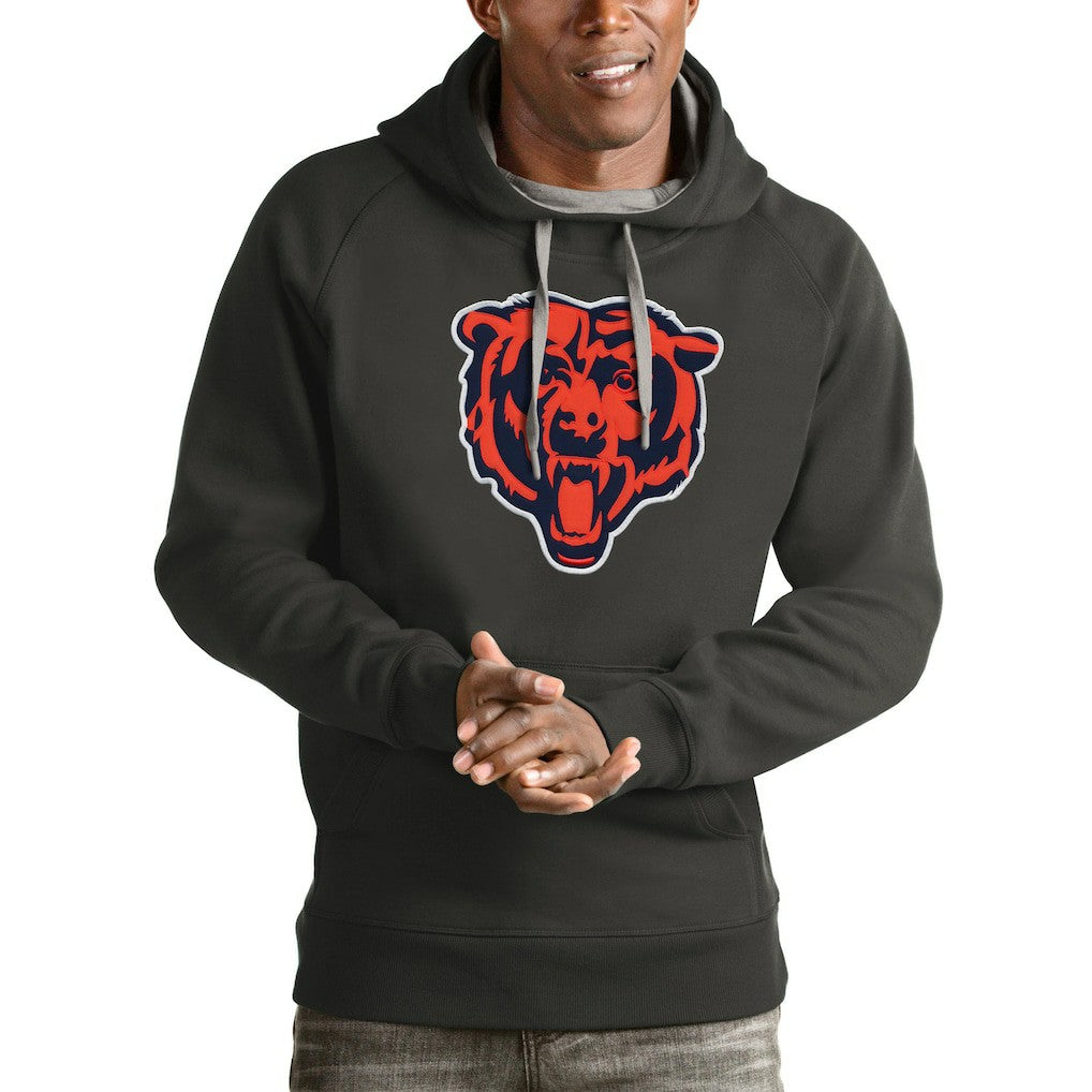 Chicago Bears Antigua Victory Pullover Hoodie - Charcoal Hoodies