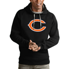 Chicago Bears Antigua Victory Pullover Hoodie - Black Hoodies