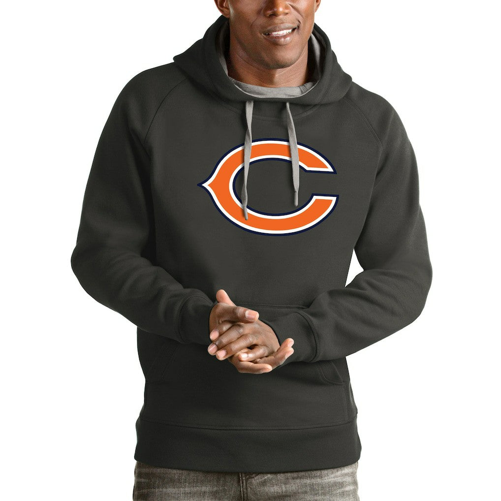 Chicago Bears Antigua Victory Pullover Hoodie - Charcoal Hoodies