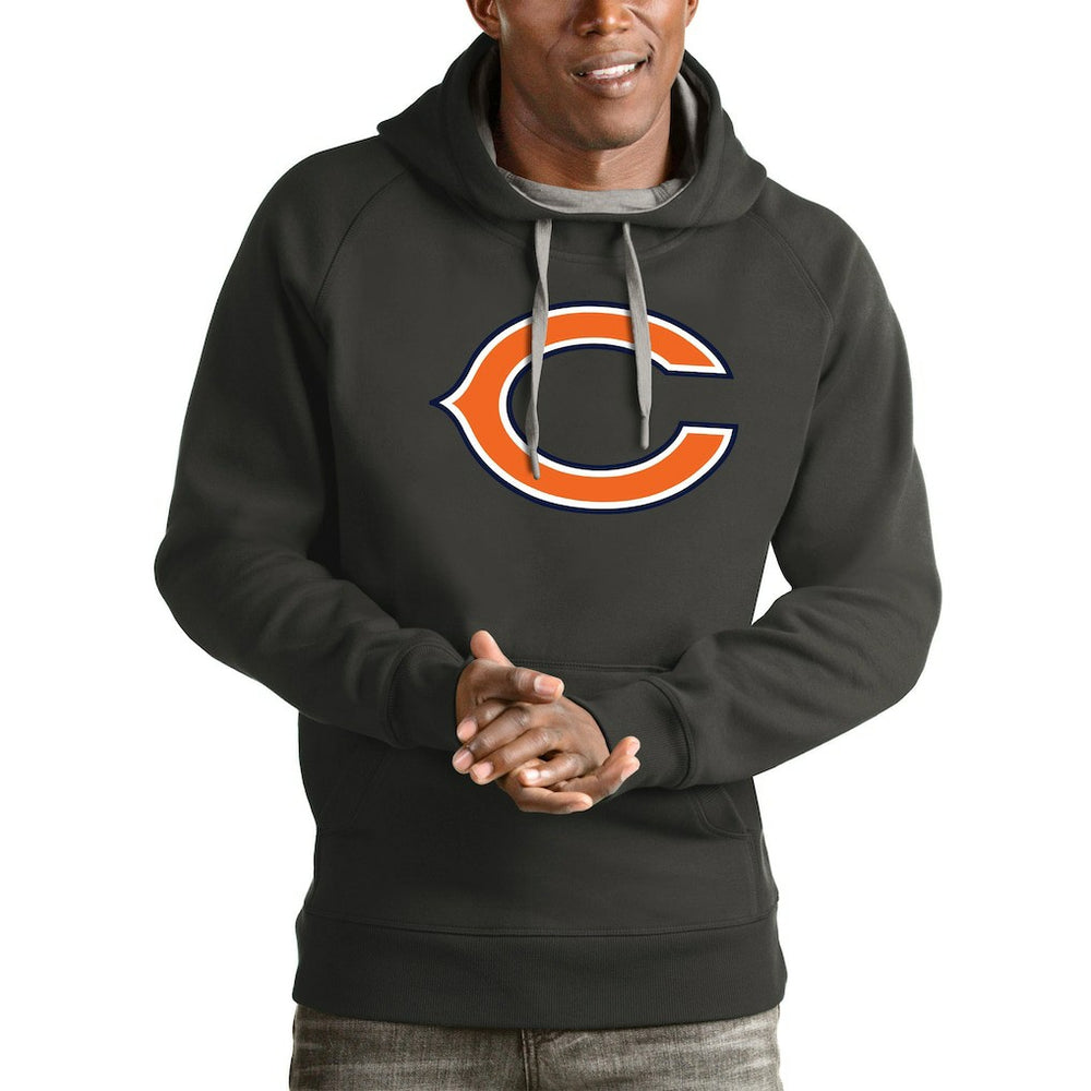 Chicago Bears Antigua Victory Pullover Hoodie - Charcoal Hoodies