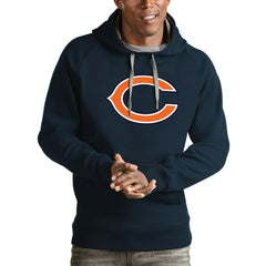 Chicago Bears Antigua Logo Victory Pullover Hoodie - Navy Hoodies