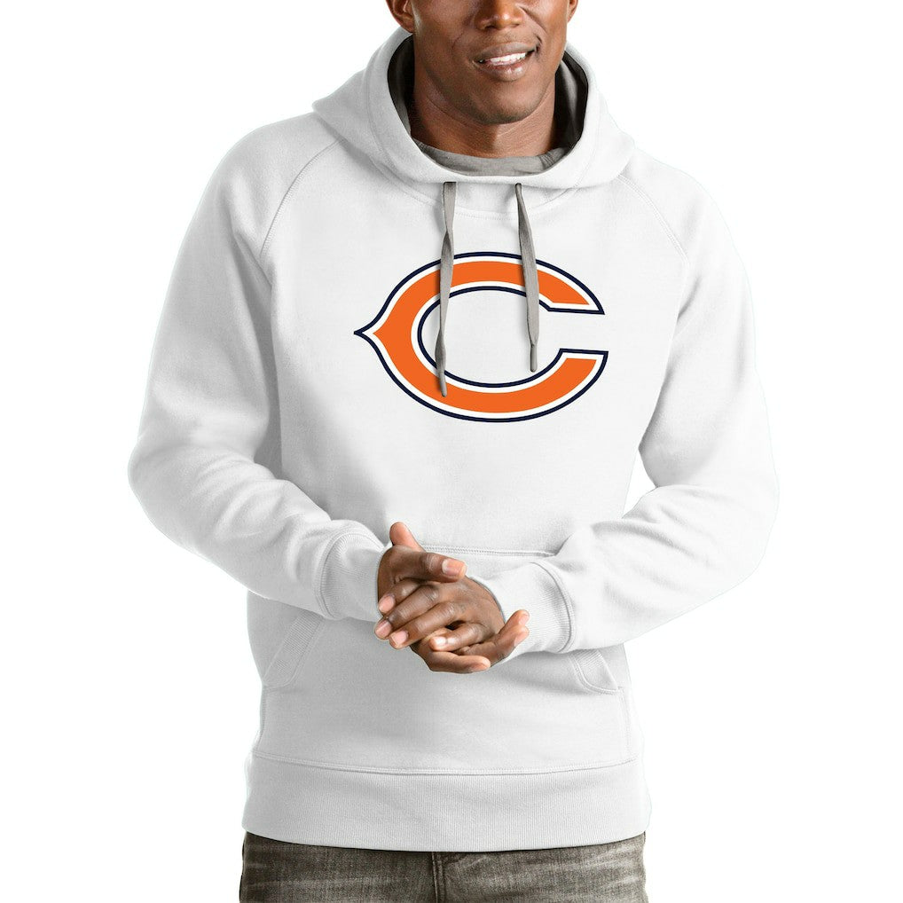 Chicago Bears Antigua Victory Pullover Hoodie - White Hoodies