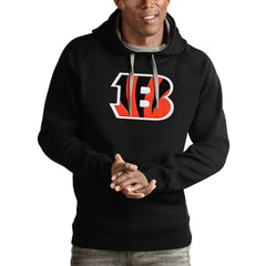 Cincinnati Bengals Antigua Victory Pullover Hoodie - Black Hoodies