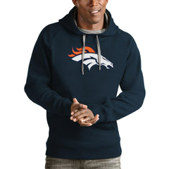 Denver Broncos Antigua Victory Pullover Hoodie - Navy Hoodies