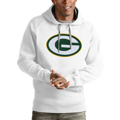 Green Bay Packers Antigua Victory Pullover Hoodie - White Hoodies