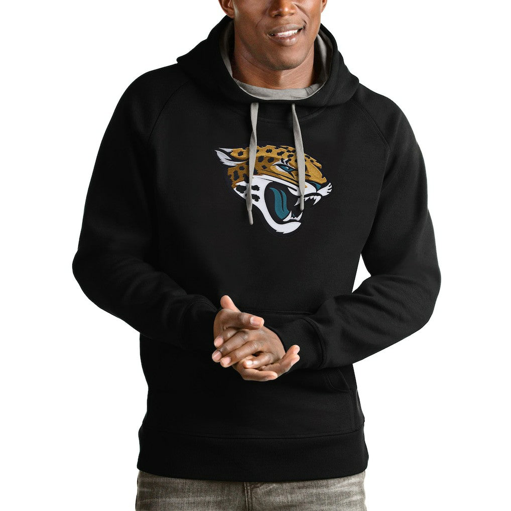 Jacksonville Jaguars Antigua Victory Pullover Hoodie - Black Hoodies