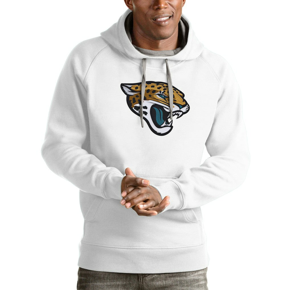 Jacksonville Jaguars Antigua Victory Pullover Hoodie - White Hoodies