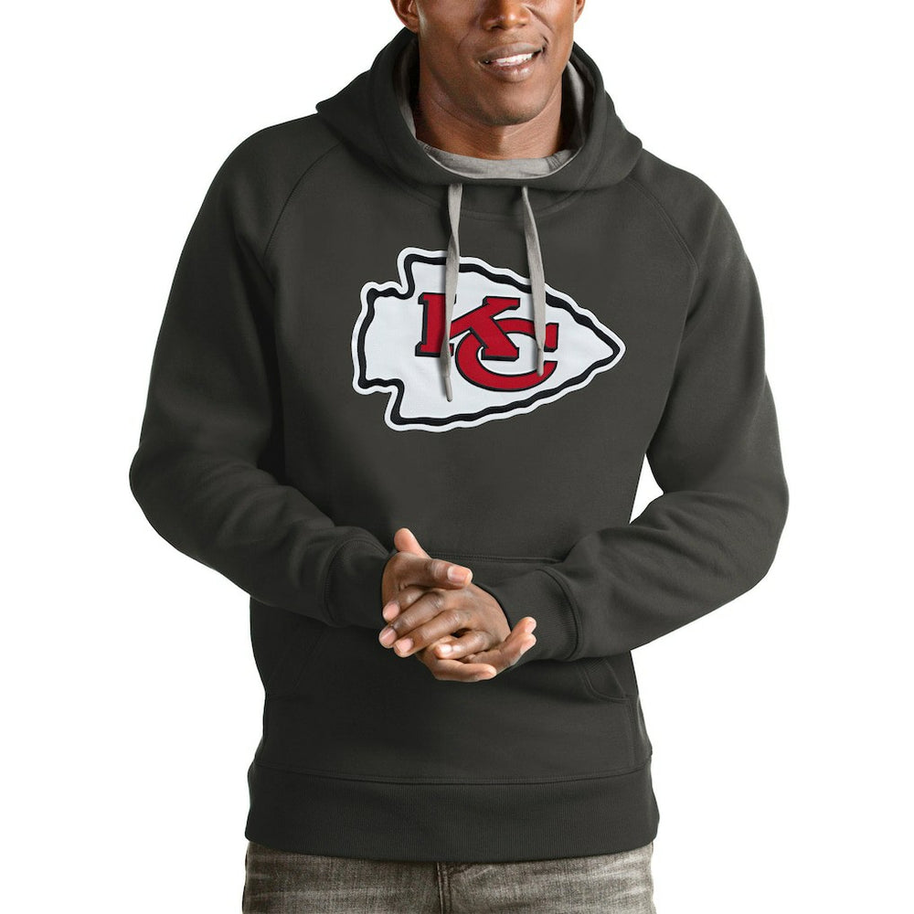 Kansas City Chiefs Antigua Victory Pullover Hoodie - Charcoal Hoodies