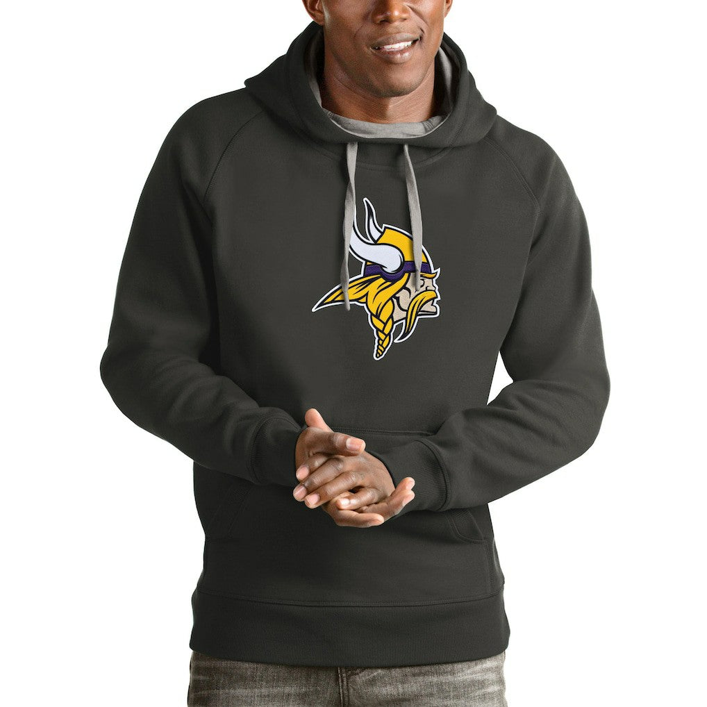 Minnesota Vikings Antigua Victory Pullover Hoodie - Charcoal Hoodies