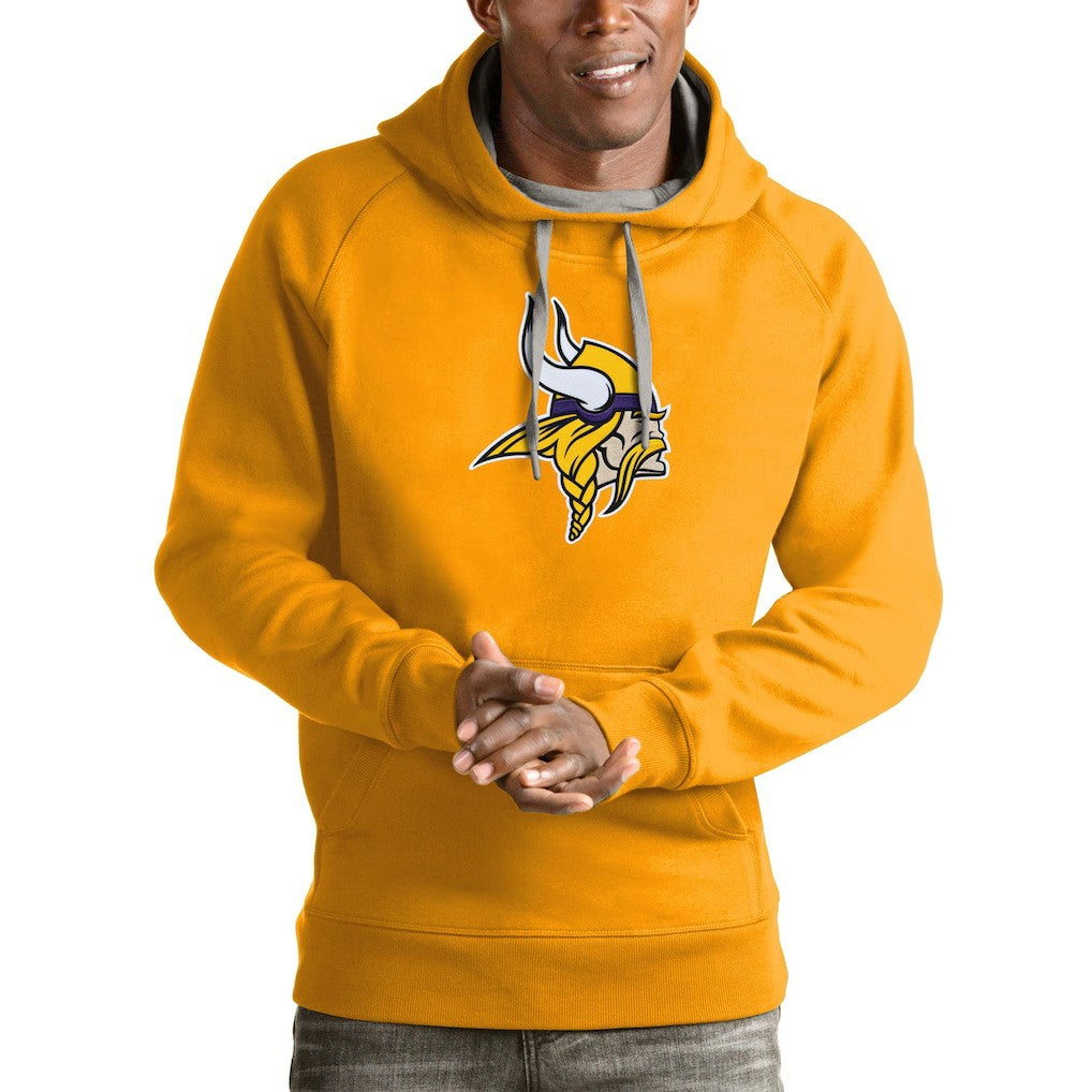 Minnesota Vikings Antigua Victory Pullover Hoodie - Gold Hoodies