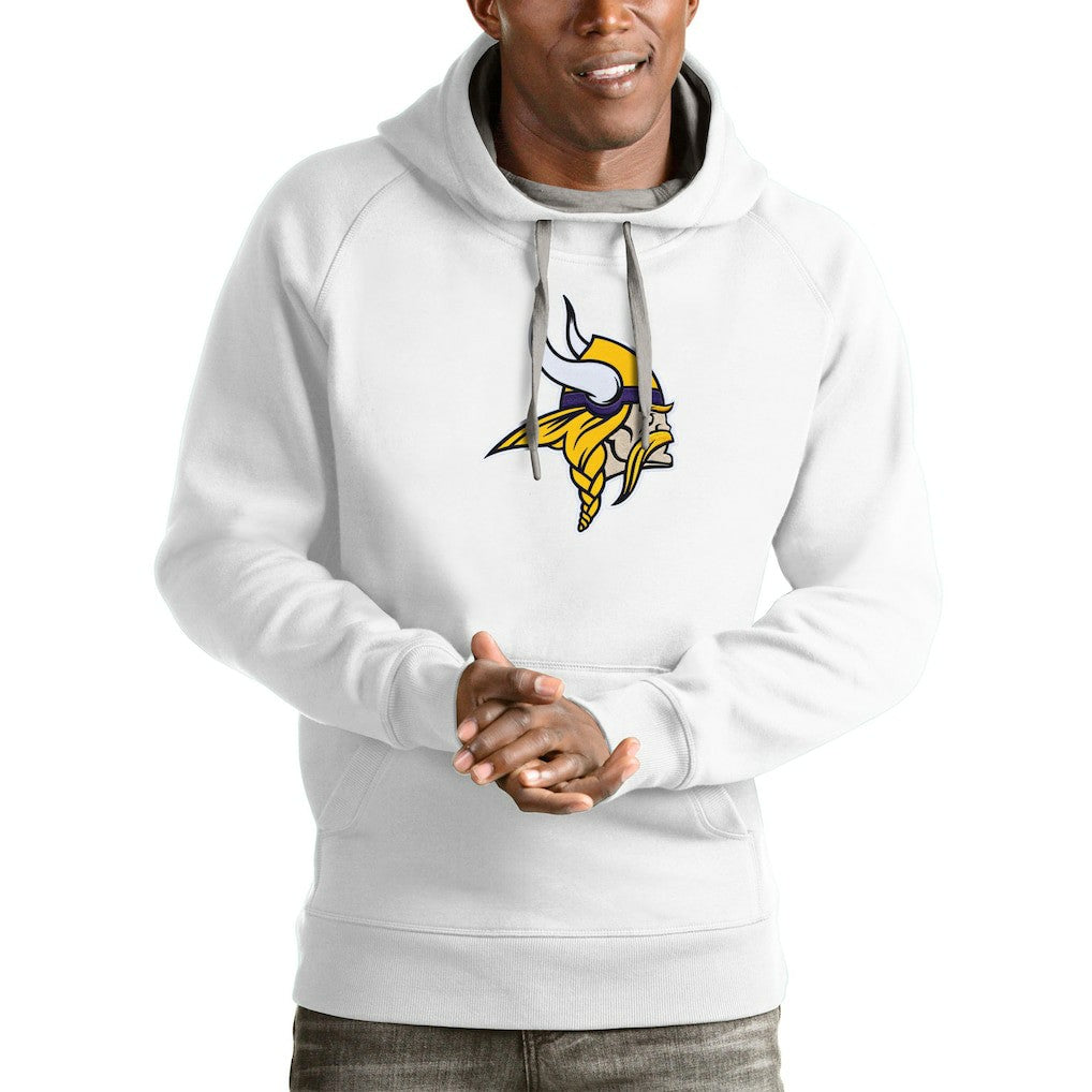 Minnesota Vikings Antigua Victory Pullover Hoodie - White Hoodies