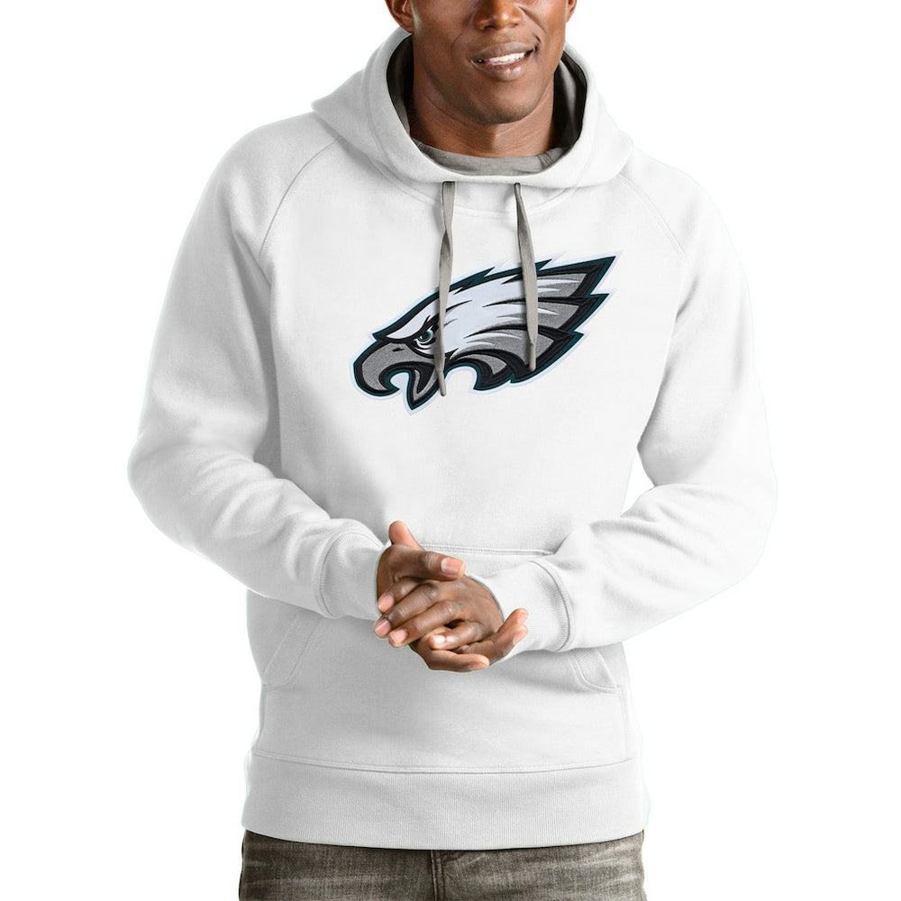 Philadelphia Eagles Antigua Victory Pullover Hoodie - White Hoodies