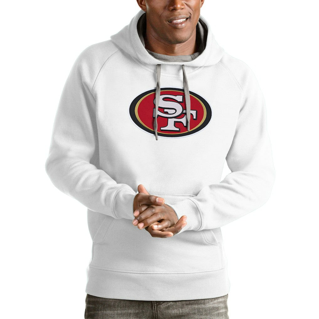 San Francisco 49ers Antigua Victory Pullover Hoodie - White Hoodies