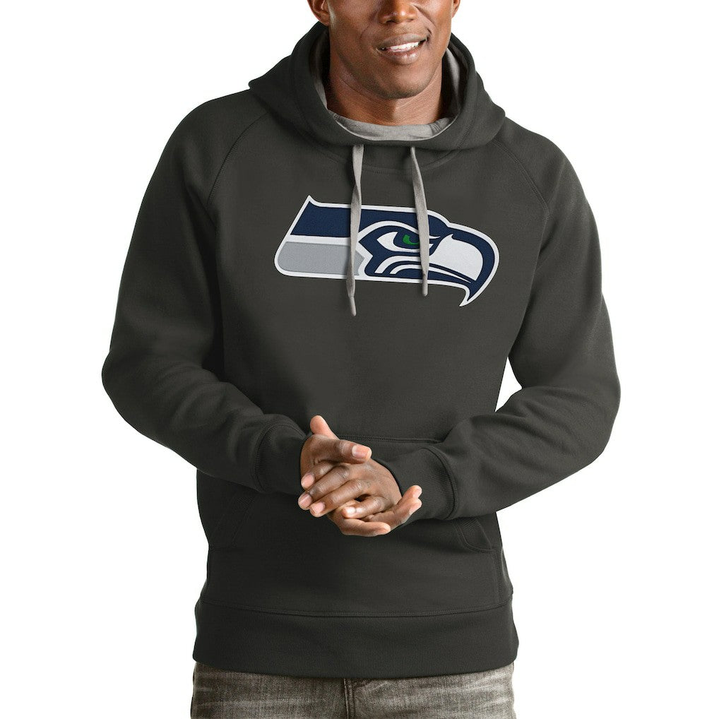 Seattle Seahawks Antigua Victory Pullover Hoodie - Charcoal Hoodies