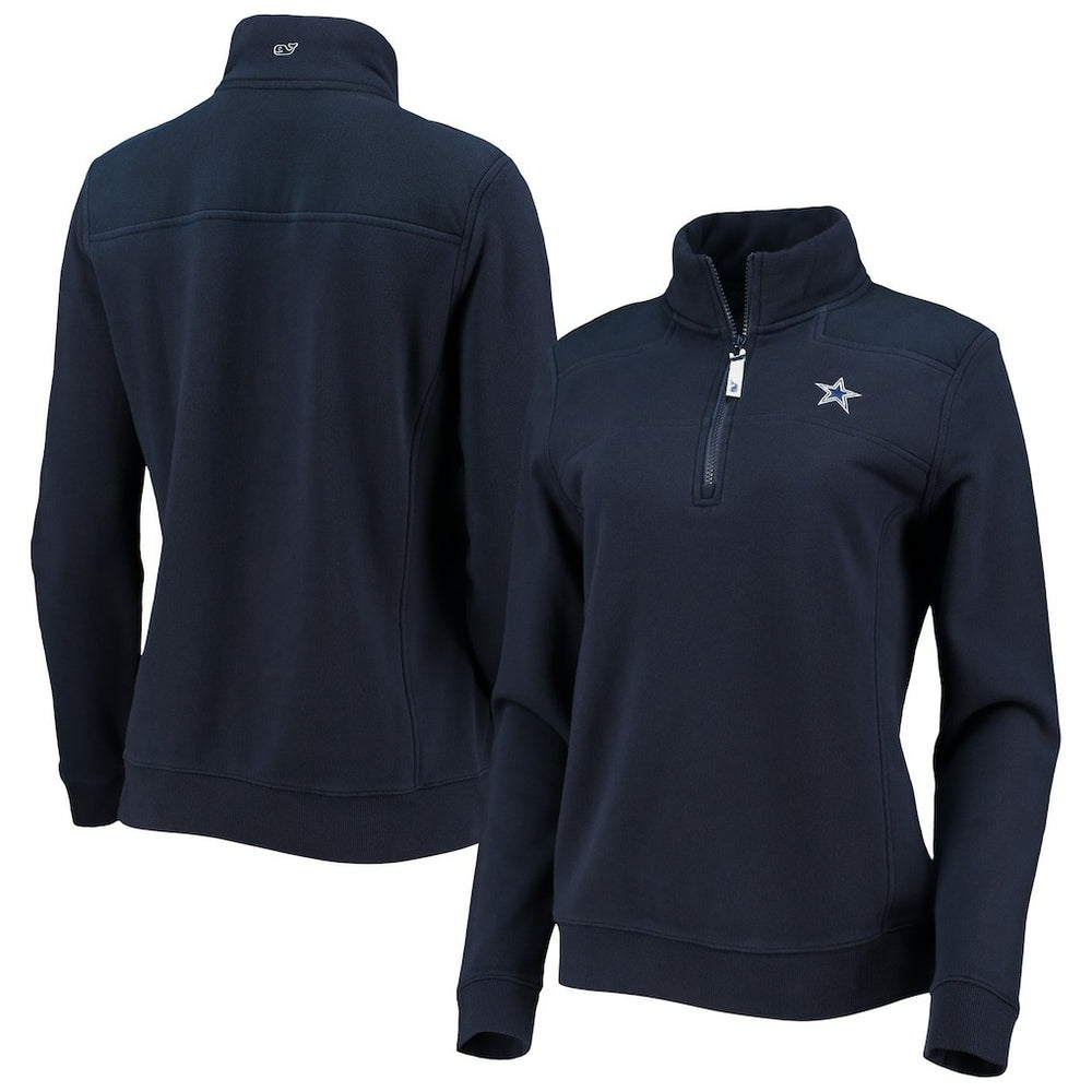 Dallas Cowboys Vineyard Vines Women's Shep Shirt Quarter-Zip Sweatshirt - Navy Sweatshirts