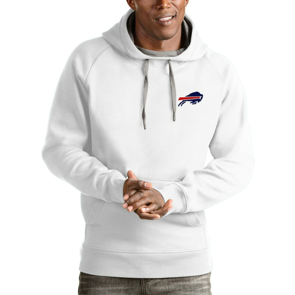 Buffalo Bills Antigua Logo Victory Pullover Hoodie - White Hoodies