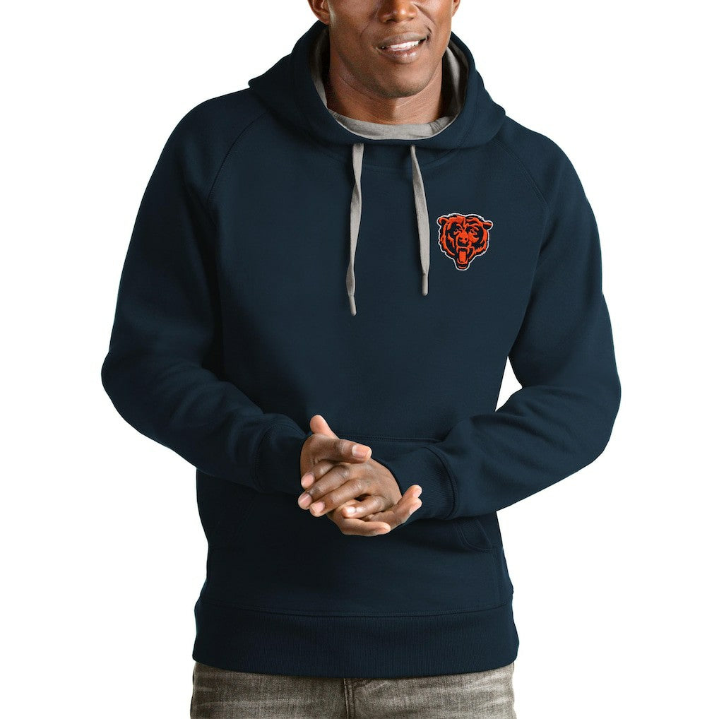 Chicago Bears Antigua Logo Victory Pullover Hoodie - Navy Hoodies