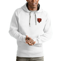 Chicago Bears Antigua Logo Victory Pullover Hoodie - White Hoodies