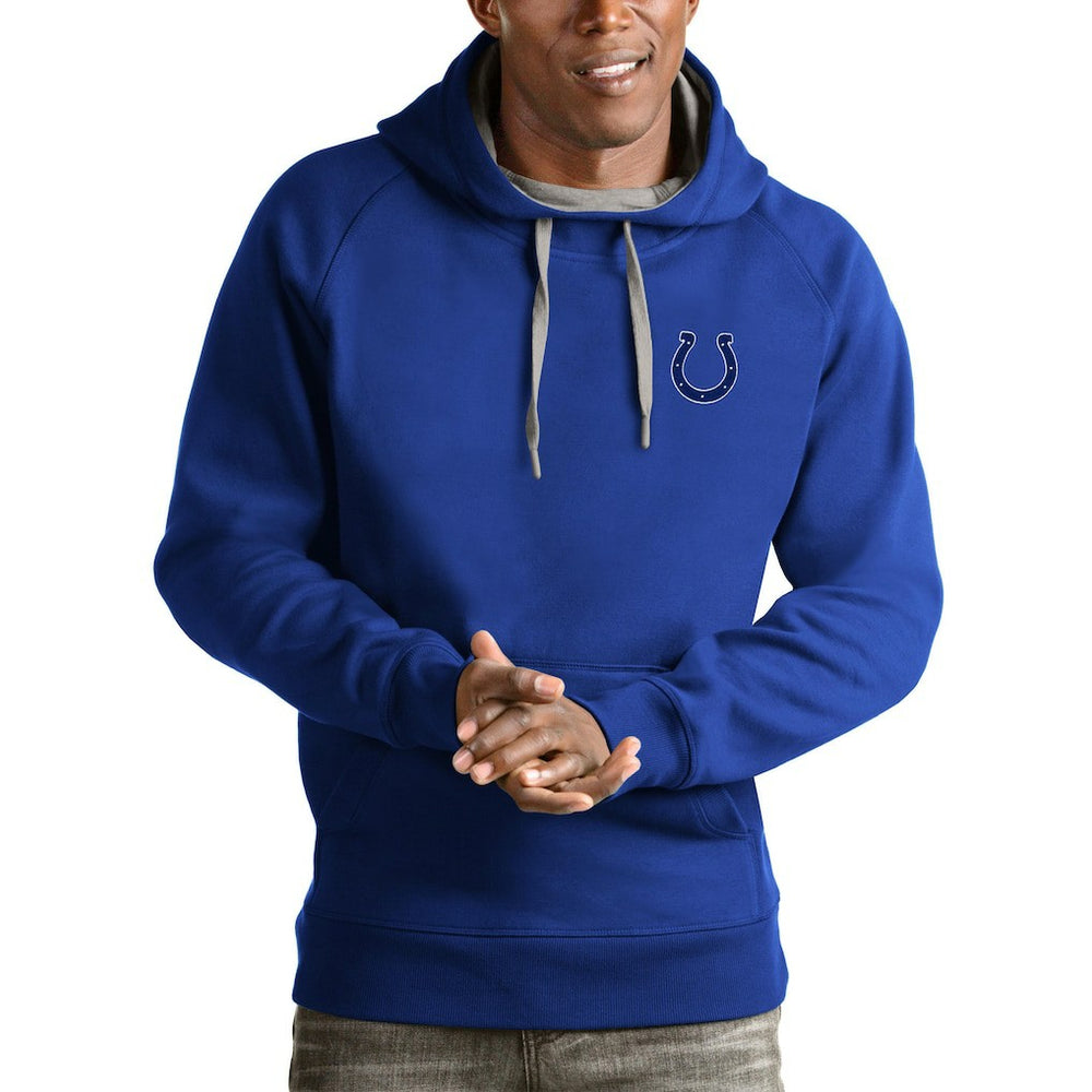 Indianapolis Colts Antigua Logo Victory Pullover Hoodie - Royal Hoodies